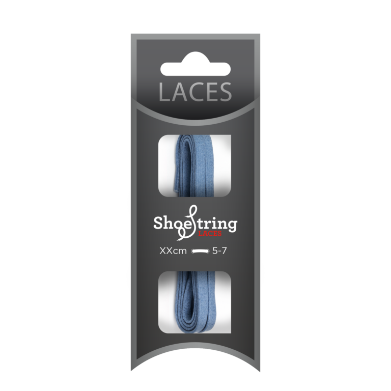 Denim Blue 5mm Flat Waxed Laces
