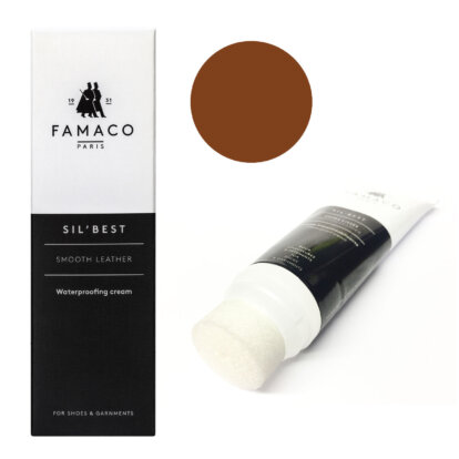 Famaco Sil Best Leather Cream 75ml With Sponge Top - Tan Cognac