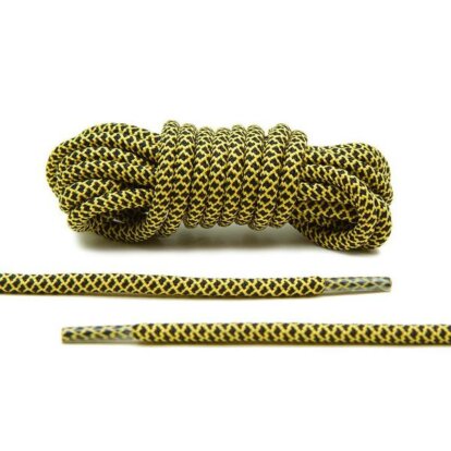 Yellow / Black Honeycomb Mosaic Cord Laces - 120cm
