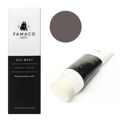 Famaco Sil Best Leather Cream 75ml With Sponge Top -  Grey Silex