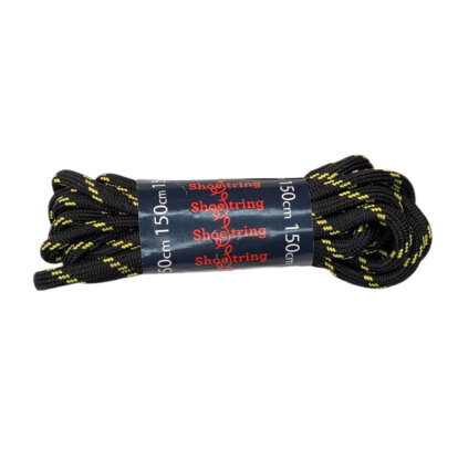 Hiking Black / Yellow Zest Fleck 5mm Laces - 150cm